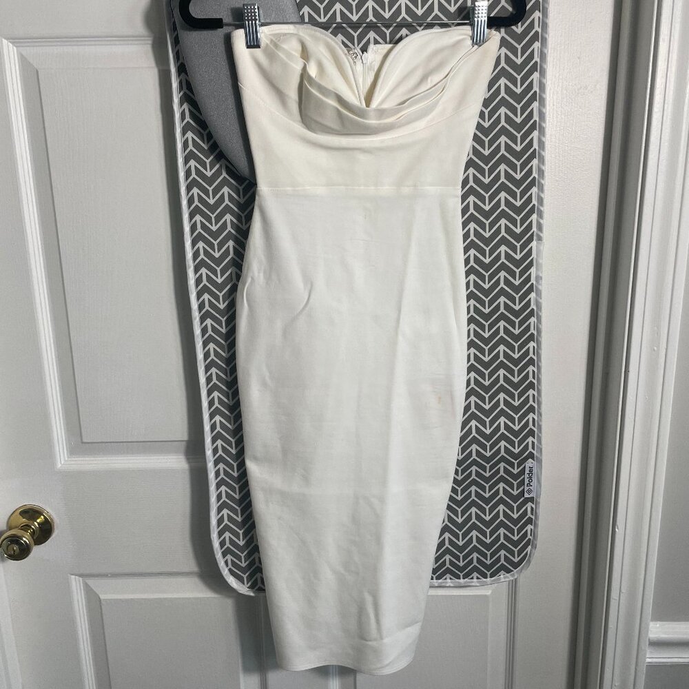 More To Come | Sophia Strapless Midi Dress in White